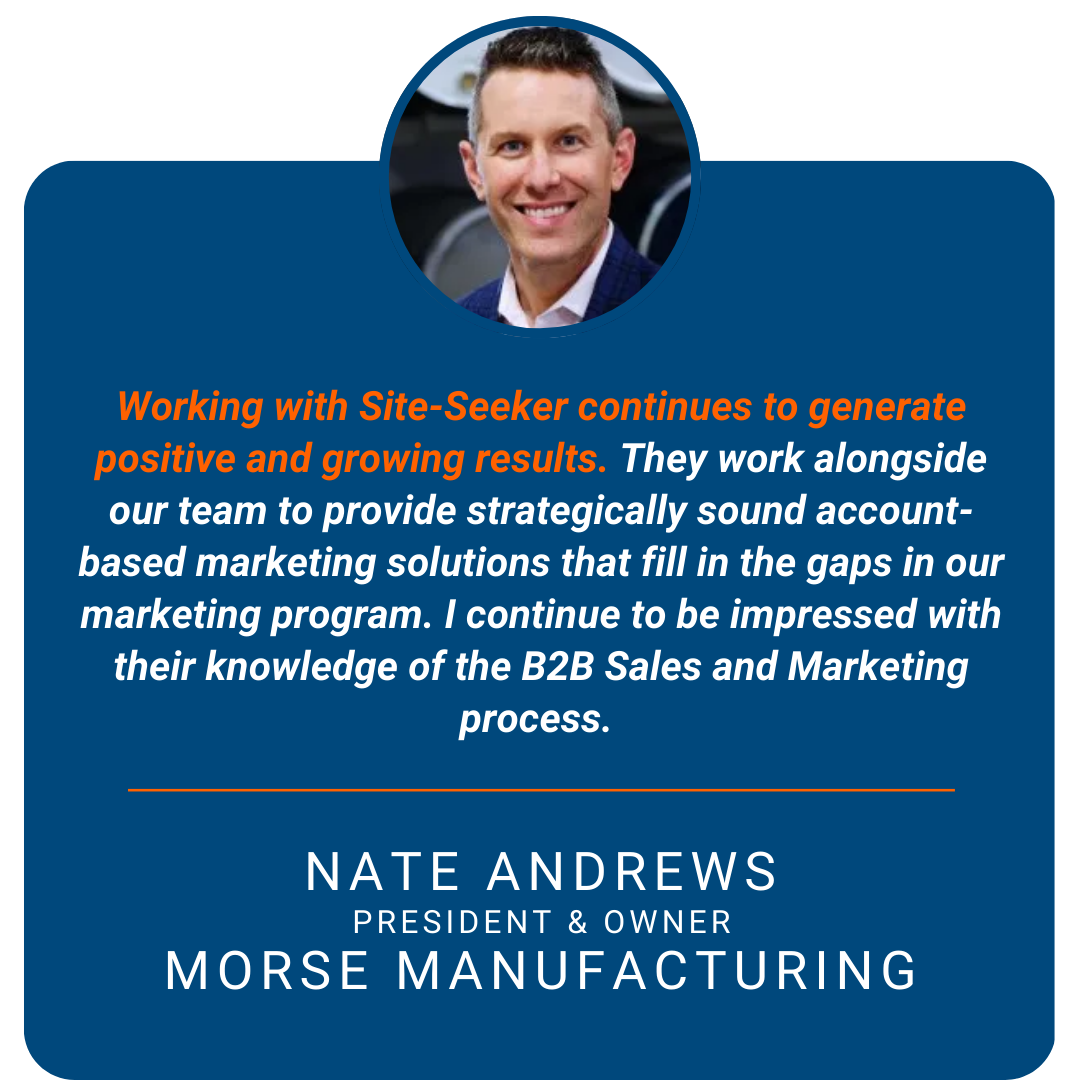 Morse Manufacturing gives Testimonial for Site Seeker